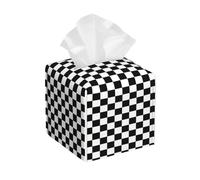 Victoire Classique à Carreaux géométriques Noirs et Blancs,Porte-boîte à mouchoirs, Couvercle de boîte à mouchoirs, Distributeur de mouchoirs