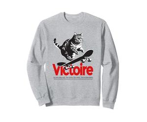 VICTOIRE - Joli nom de fille avec un chat & un skateboard Sweatshirt