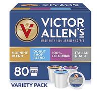 Victor Allens Lot de 80 dosettes de café à portion individuelle 100 % colombien, donut et torréfaction italienne pour cafetières K-Cup Keurig 2.0
