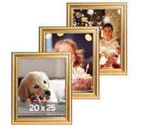 VictoR antique - Cadre photo élégant "Chagall" en or - Lot de 3 20x25 cm - Cadres photo vintage - Convient pour les certificats - Diplômes - Lot de cadres photo or 20x25 - Baroque