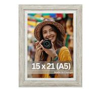 Victor Cadre Photo Boho Gris en 15x21 cm (A5) - Bar: 30x16mm - Vintage Décoration Rustique - Gris 15x20 - Maison de Campagne