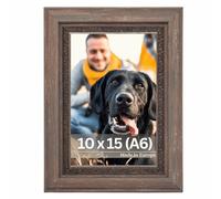 Victor Cadre Photo Boho Marronen 10x15 cm (A6) - Bar: 30x16mm - Vintage Décoration Rustique - Marron 10x15 - Maison de Campagne