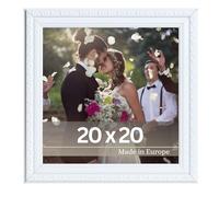 Victor cadre photo Chagall blanc en 20x20 cm - style baroque vintage - verre véritable - convient pour certificats - décoration pour la maison