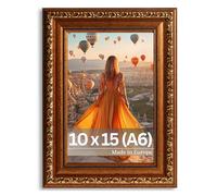 Victor cadre photo Chagall brun or en 10x15 cm (A6) - style baroque vintage - verre véritable - convient pour certificats - décoration pour la maison