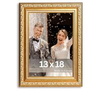 Victor cadre photo Chagall or en 13x18 cm - style baroque vintage - verre véritable - convient pour certificats - décoration pour la maison