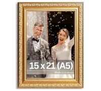 Victor cadre photo Chagall or en 15x21 cm (A5) | Style baroque vintage - verre véritable - convient pour certificats - décoration pour la maison