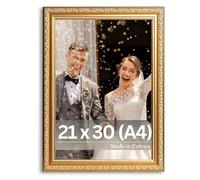Victor cadre photo Chagall or en 21x30 cm (A4) | Style baroque vintage - verre véritable - convient pour certificats - décoration pour la maison