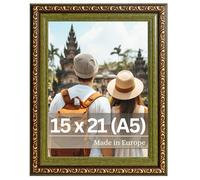 Victor cadre photo Chagall vert brun en 15x21 cm (A5) - style baroque vintage - verre véritable - convient pour certificats - décoration pour la maison