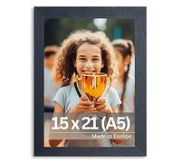 Victor Cadre Photo Dix 15x21 cm (A5) en Noir - en Bois Moderne avec verre Acrylique incassable - Châssis pour l'image A5 15x21