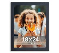 Victor Cadre Photo Dix 18x24 cm en Noir - en Bois Moderne avec verre Acrylique incassable - Châssis pour l'image 18x24