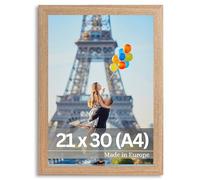 Victor cadre photo Dix beige en 21x30 cm (A4) - bois moderne - verre acrylique - design moderne - décoration intérieure