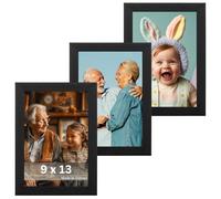 Victor Cadre Photo Nolde Noir Set de 3-9x13 cm - Bar: 11x13mm - Châssis pour l'image Bois 9x13