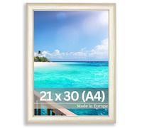 Victor Cadre Photo Or Beige Monet en 21x30 cm (A4) - réglette 23x13mm - Vintage - Décoration murale - Shabby Chic - Châssis pour l'image A4 Doré