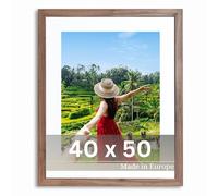 Victor Cadre Photo Richter Marron en 40x50 cm avec Passe-Partout 30x40 (A3) - Bar: 25x20mm - Châssis pour l'image Brun Bois 40x50