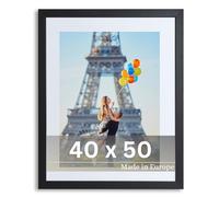 Victor Cadre Photo Richter Noir en 40x50 cm avec Passe-Partout 30x40 (A3) - Bar: 25x20mm - Châssis pour l'image Bois 40x50