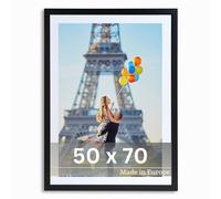 Victor Cadre Photo Richter Noir en 50x70 cm avec Passe-Partout 40x60 (A2) - Bar: 25x20mm - Châssis pour l'image Bois