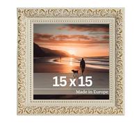 Victor Cadre Photo Rubens en 15x15 cm Or Beige - Bar: 30x20mm - Verre Véritable - Châssis pour l'image Baroque - Antique - Vintage 15x15 Doré - Carré