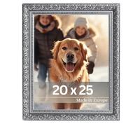 Victor Cadre Photo Rubens en 20x25 cm Noir Argent - Bar: 30x20mm - Verre Véritable - Châssis pour l'image Baroque - Antique - Vintage 20x25