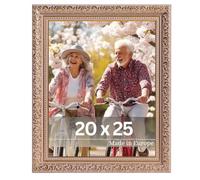 Victor Cadre Photo Rubens en Or Rosé 20x25 cm - Bar: 30x20mm - Verre Véritable - Châssis pour l'image Baroque - Antique - Vintage 20x25 Rose