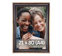 VictoR Cadre photo vintage Pablo noir or 21 x 30 cm (A4) - baguette 35 x 25 mm - verre acrylique incassable - élégant cadre photo A4