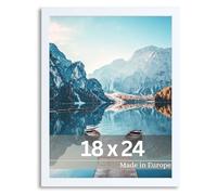 VictoR Dali Cadre photo 18x24 cm blanc - Cadre photo en bois - Ensemble de cadres photo blancs 18x24 - cadre photo moderne en bois avec verre acrylique incassable