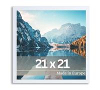 VictoR Dali Cadre photo 21x21 cm Blanc - Cadre en bois - Cadre carré Blanc 21x21 - cadre en bois moderne avec verre acrylique incassable