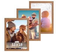 VictoR Dali - Lot de 3 cadres photo carrés en bois - 13 x 18 cm - Marron - 13 x 18 cm - Cadre photo marron