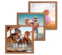 VictoR Dali - Lot de 3 cadres photo carrés en bois - 15 x 15 cm - Marron - 15 x 15 cm - Cadre photo carré - Marron