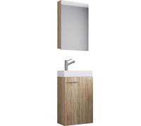 Victor Ensemble de meubles de salle de bain, 1 meuble bas, 1 armoire de toilette avec miroir, imitation chêne Sonoma.