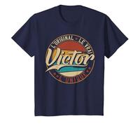 Victor L'Original Le Vrai L'Unique Hommes & Garçons T-Shirt, Enfant, Bleu Marine, 4 Ans