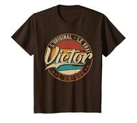 Victor L'Original Le Vrai L'Unique Hommes & Garçons T-Shirt, Enfant, Marron, 2 Ans