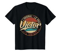 Victor L'Original Le Vrai L'Unique Hommes & Garçons T-Shirt, Enfant, Noir, 4 Ans