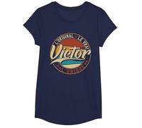 Victor L'Original Le Vrai L'Unique Hommes & Garçons T-Shirt, Fille, Bleu Marine, S