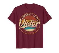 Victor L'Original Le Vrai L'Unique Hommes & Garçons T-Shirt, Homme, Marron, L