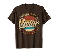 Victor L'Original Le Vrai L'Unique Hommes & Garçons T-Shirt, Homme, Marron, L
