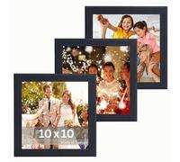 VictoR Lot de 3 cadres photo Dali - 10 x 10 cm - Noirs - Carré - En bois - 10 x 10 cm - Noir