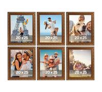 VictoR Lot de 6 cadres photo vintage « Chagall » marron doré - 20 x 25 cm - Convient pour certificats, certificats, certificats - Lot de cadres photo marron doré - 20 x 25 cm - Style baroque