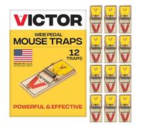 Victor Piège à Souris M035-12 en Plastique avec pédale Facile à Installer et Durable en Bois FSC - 12 pièges