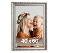 VictoR Rembrandt Cadre photo baroque noir argenté 40 x 60 cm (A2) - Baguette : 58 x 41 mm - Style vintage antique - Avec verre acrylique incassable - Dos en MDF - Format portrait et paysage