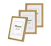 Victor set de 3 cadres photo David or en 13x18 cm - bar: 14 x 17 mm | Verre acrylique - design moderne - décoration shabby chic