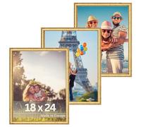 Victor set de 3 cadres photo David or en 18x24 cm - bar: 14 x 17 mm | Verre acrylique - design moderne - décoration shabby chic