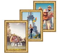 Victor set de 3 cadres photo David or en 9x13 cm - bar: 14 x 17 mm | Verre acrylique - design moderne - décoration shabby chic