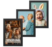 Victor set de 3 cadres photo Nolde noir en 10x15 cm (A6) - bar : 11 x 13 mm - verre acrylique incassable - décoration pour la maison