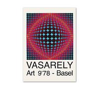 Victor Vasarely Poster Psychedelische Geometrie Wandkunst Victor Vasarely druckt abstrakte Leinwandmalerei für zu Hause Wanddekoration Bilder 50x70cm Kein Rahmen