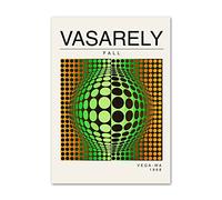 Victor Vasarely Poster Psychedelische Geometrie Wandkunst Victor Vasarely druckt Pop Leinwandmalerei für Zuhause Wanddekoration Bilder 50x70cm Kein Rahmen