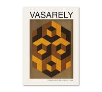 Victor Vasarely Poster Psychedelische Geometrie Wandkunst Victor Vasarely druckt Pop Leinwandmalerei Modernes Zuhause Wanddekoration Bilder 50x70cm Kein Rahmen