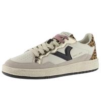Victoria 1985 Basket Basse Smash Cuir & Pièces Imprimé Animal & Métallisées & Logo Rétro 8806114 pour Femme Crema 36