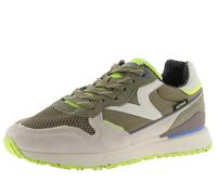 Victoria 1985 Basket LEGGERA Nylon & Pièces Fluo & en Croûte De Cuir & Logo Rétro 8802113 pour Homme Kaki 43