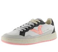 Victoria 1985 Basket Smash Cuir & Pièces Métallisées & Logo Rétro Pailleté 8806108 pour Femme Coral 38
