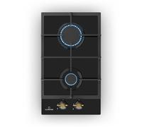 Victoria 30cm Plaque de cuisson à gaz 2 Feux Noir